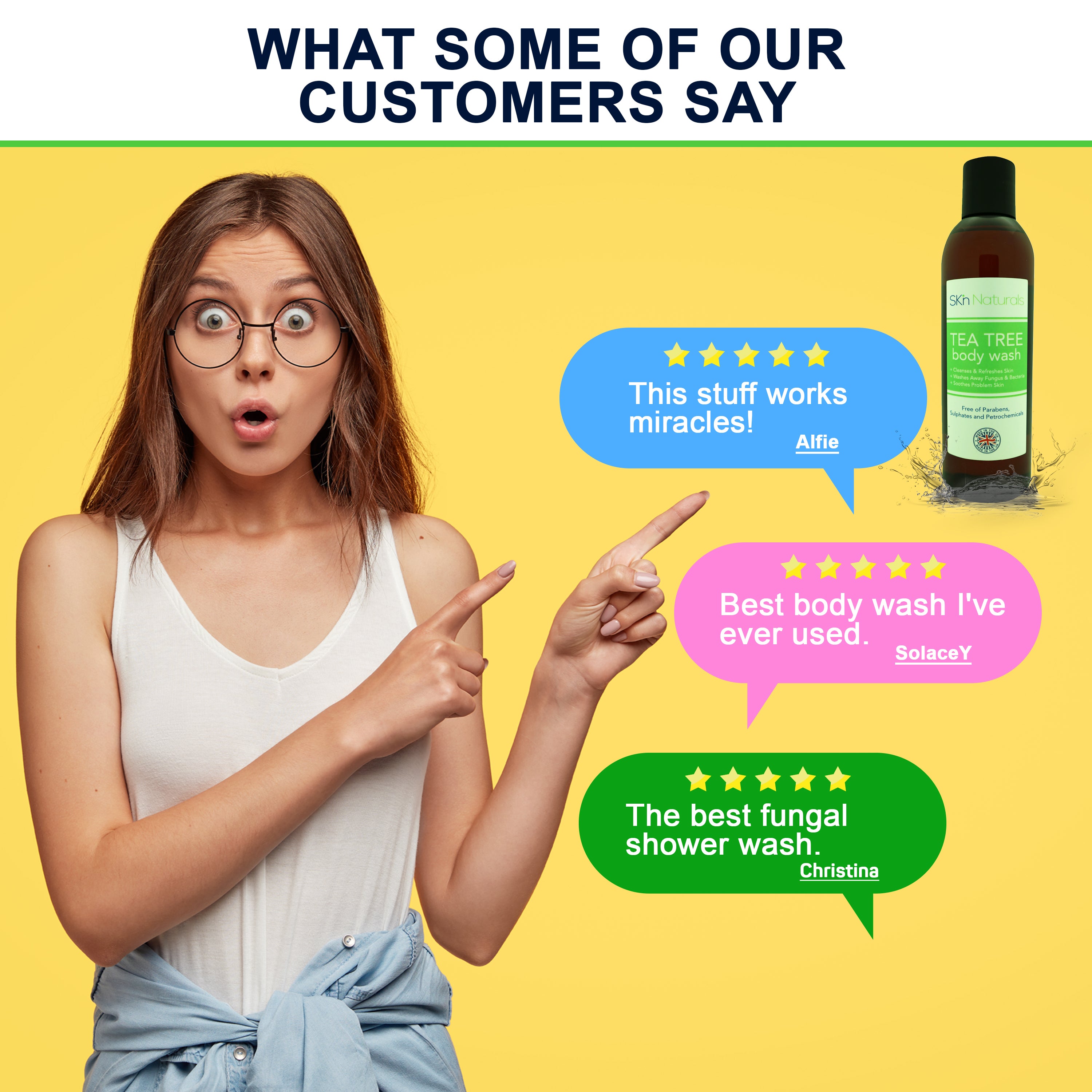 Antifungal Soap with Tea Tree Oil - 100% Natural Shower Gel & Body Wash - Kills Bacteria - Relieves Acne, Odour, Ringworm, Jock Itch, Nail Fungus & Athlete's Foot, - Soothes Dry & Itchy Skin