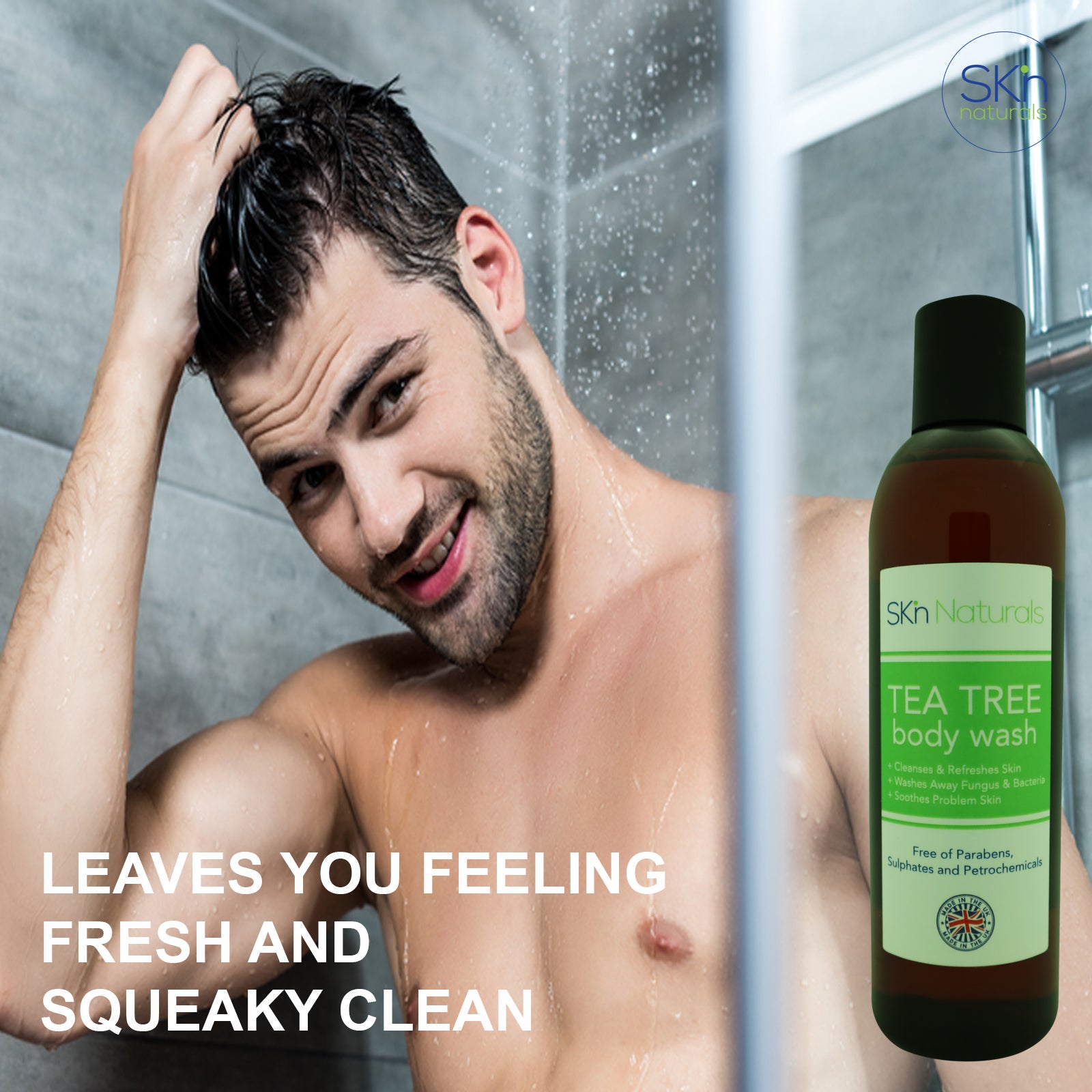 Antifungal Soap with Tea Tree Oil - 100% Natural Shower Gel & Body Wash - Kills Bacteria - Relieves Acne, Odour, Ringworm, Jock Itch, Nail Fungus & Athlete's Foot, - Soothes Dry & Itchy Skin