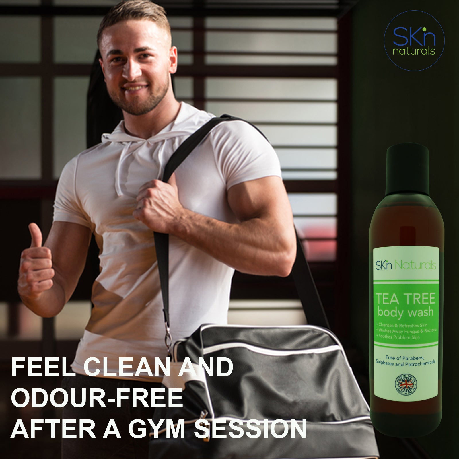 Antifungal Soap with Tea Tree Oil - 100% Natural Shower Gel & Body Wash - Kills Bacteria - Relieves Acne, Odour, Ringworm, Jock Itch, Nail Fungus & Athlete's Foot, - Soothes Dry & Itchy Skin